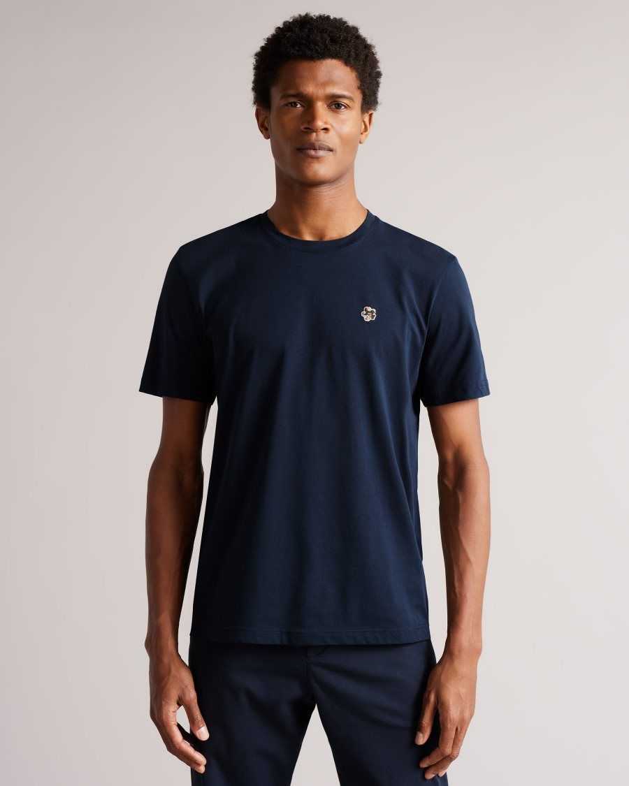 Ted Baker Oxford Short Sleeve T Shirt Navy | 9403712-PF