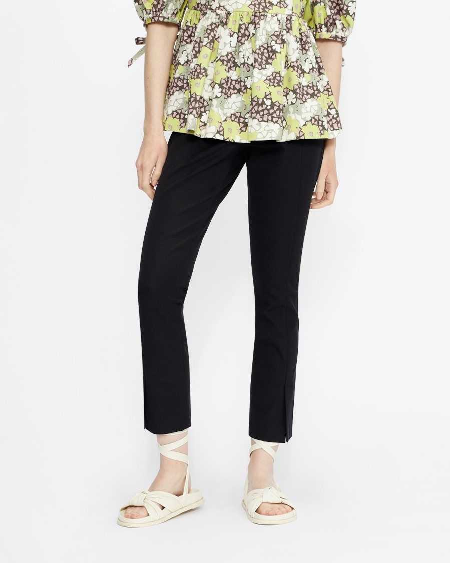 Ted Baker Ozete Slit Detail Trousers Black | 4906153-SV