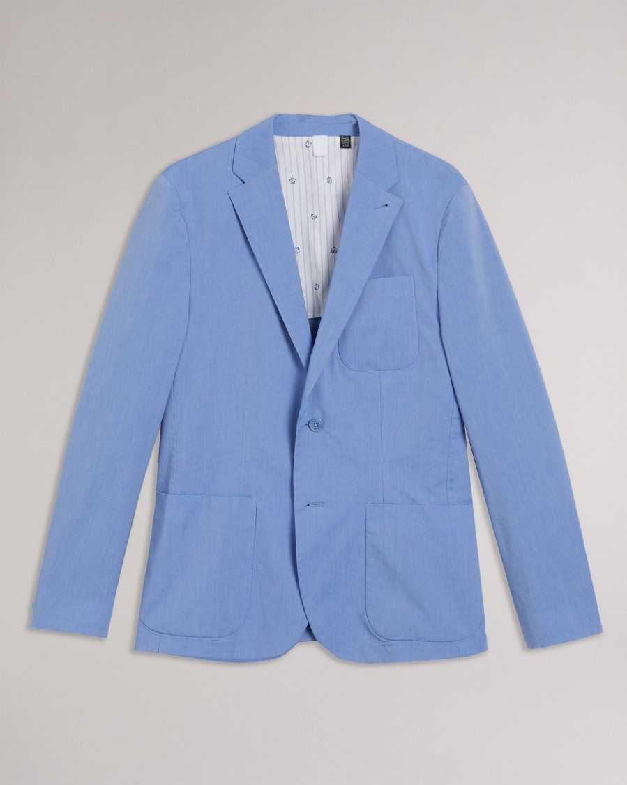 Ted Baker Paco Shot Cotton Blazer Blue | 1639840-LB