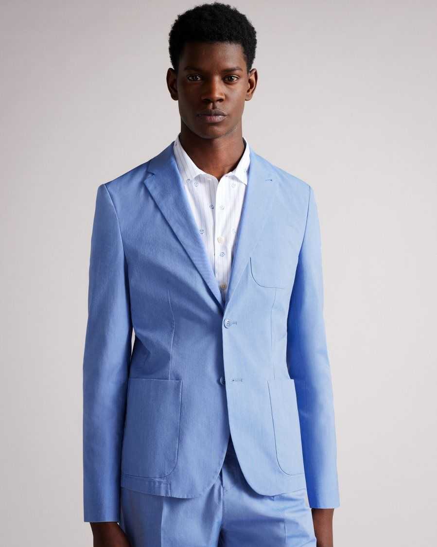 Ted Baker Paco Shot Cotton Blazer Blue | 1639840-LB