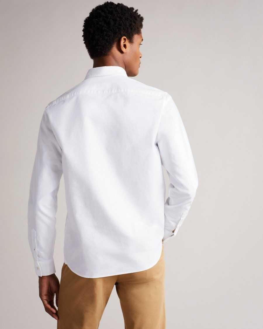 Ted Baker Paplet Long Sleeve Oxford Shirt White | 2013657-CH