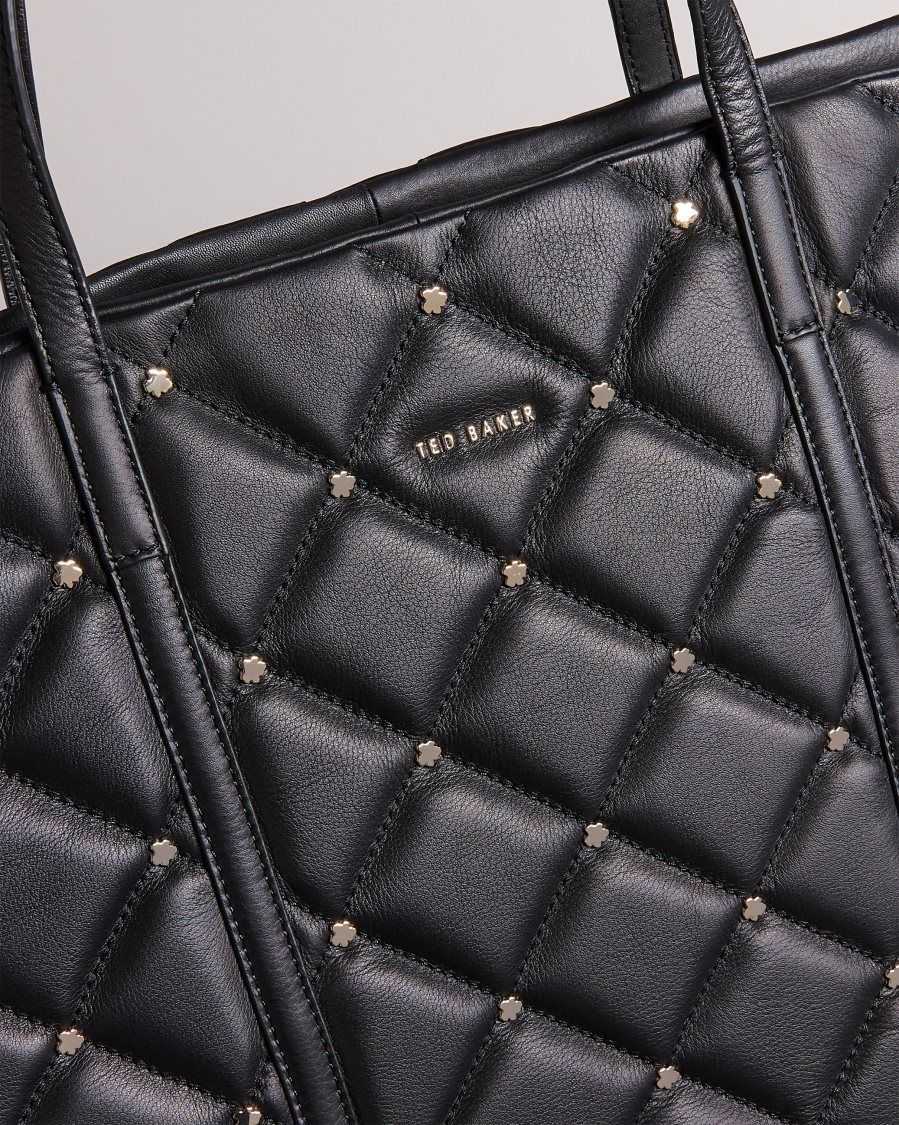 Ted Baker Pascale Quilted Studded Tote Black | 4201968-TD