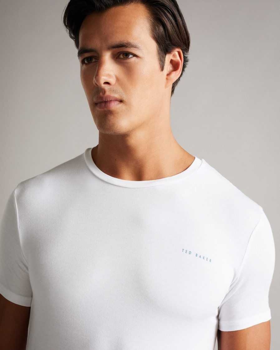 Ted Baker Peacok Solid Modal T-Shirt White | 3524619-WA