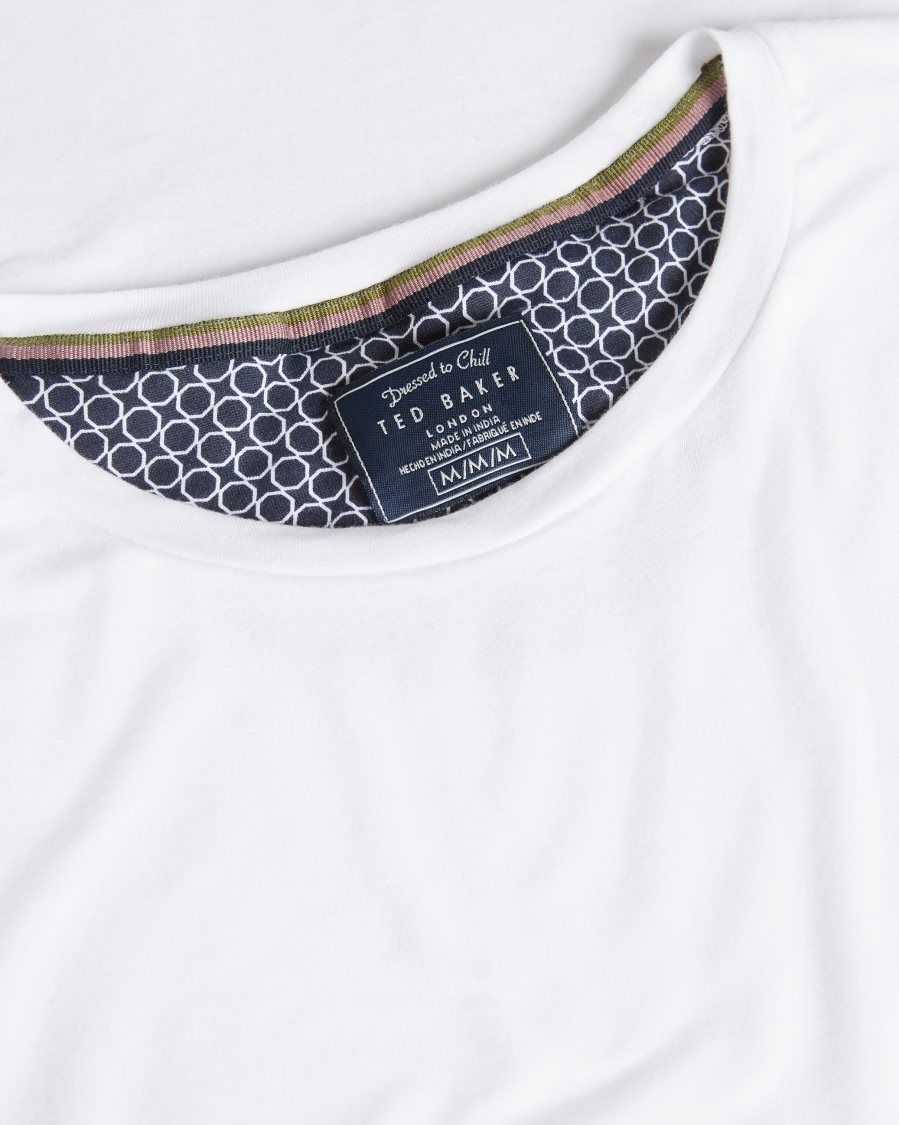 Ted Baker Peacok Solid Modal T-Shirt White | 3524619-WA