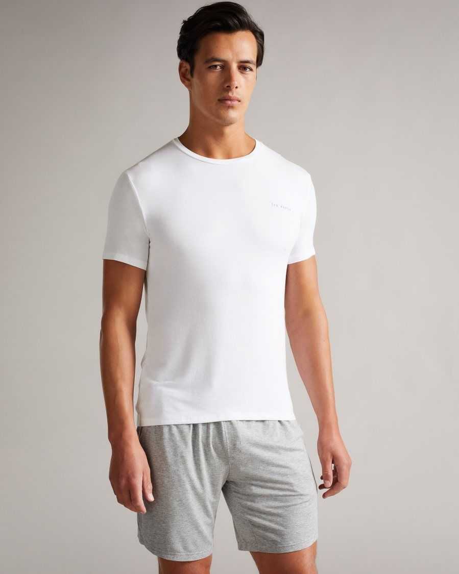 Ted Baker Peacok Solid Modal T-Shirt White | 3524619-WA