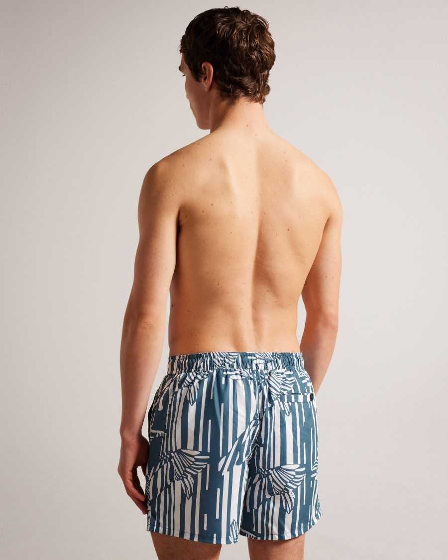 Ted Baker Peaty Butterfly Stripe Print Swim Shorts Medium Blue | 4067219-TF