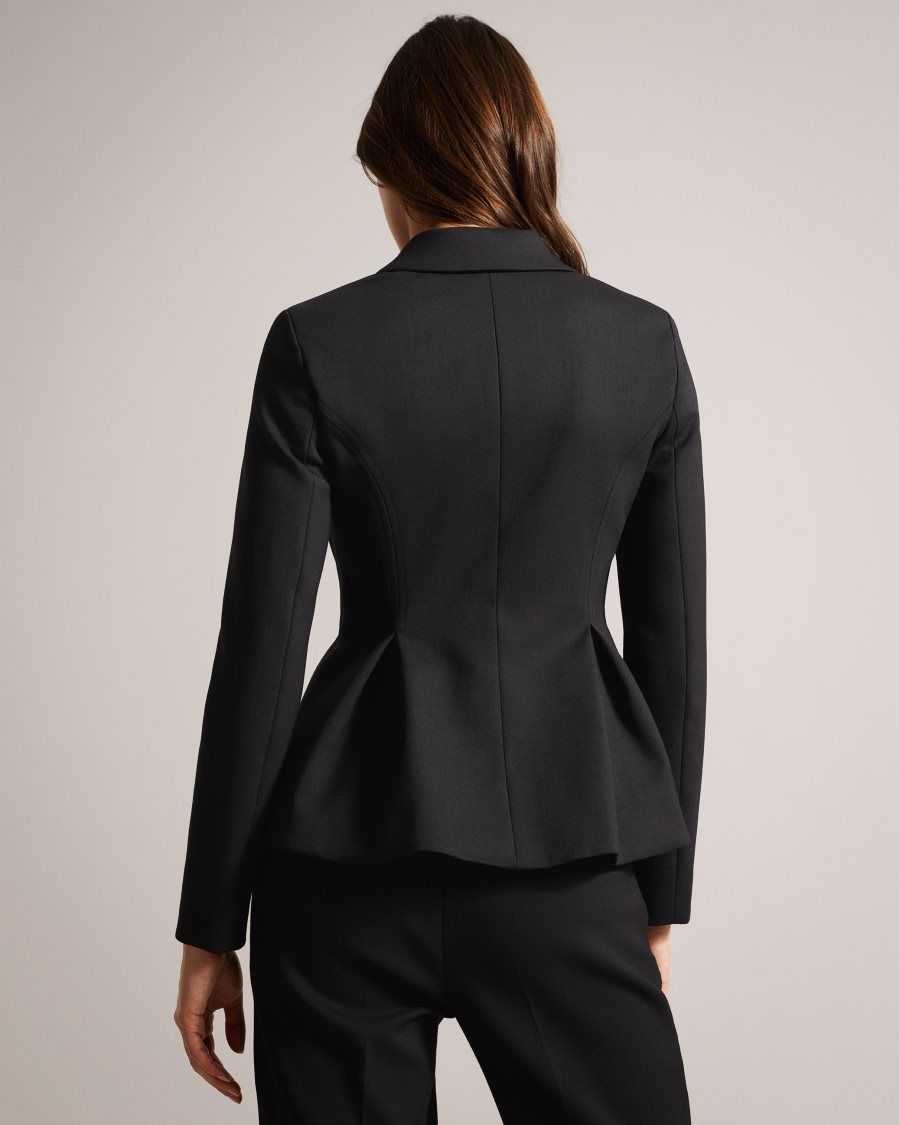 Ted Baker Philiya Peplum Waist Suit Jacket Black | 6385402-ZB