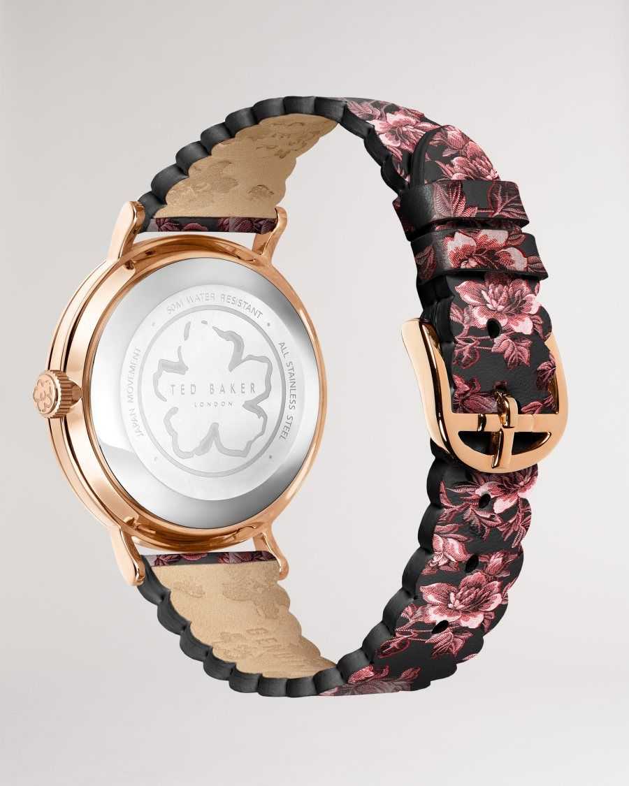 Ted Baker Phylli Glitched Floral Printed Watch Black | 1950463-AQ