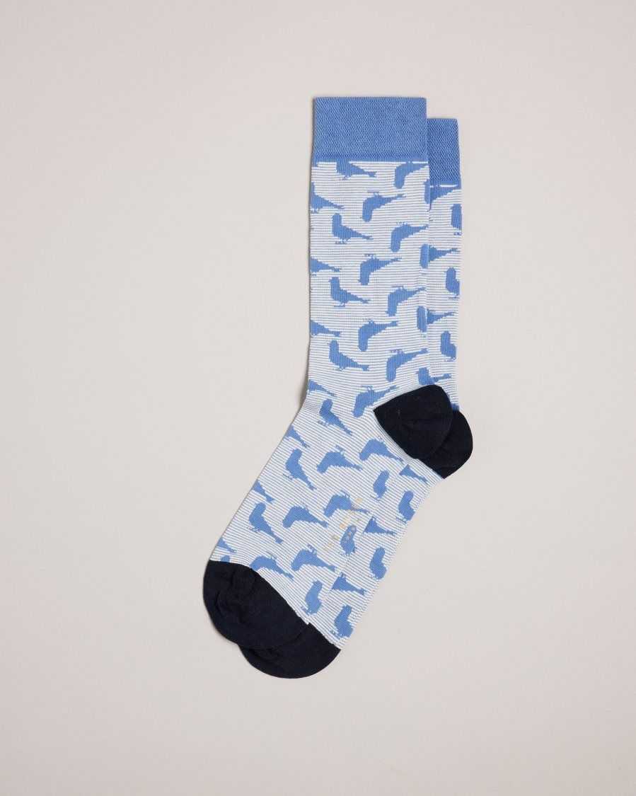 Ted Baker Pidgsok Pigeon Print Socks Blue | 9021768-CF