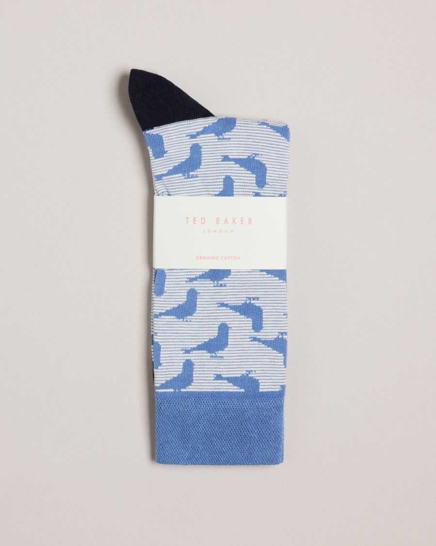 Ted Baker Pidgsok Pigeon Print Socks Blue | 9021768-CF