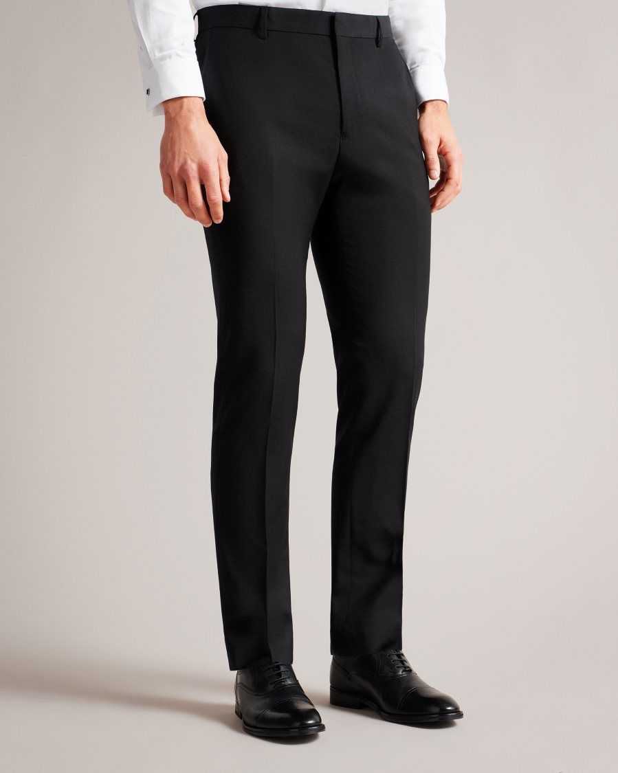 Ted Baker Pinets Slim Fit Tuxedo Suit Trousers Black | 6057814-ES