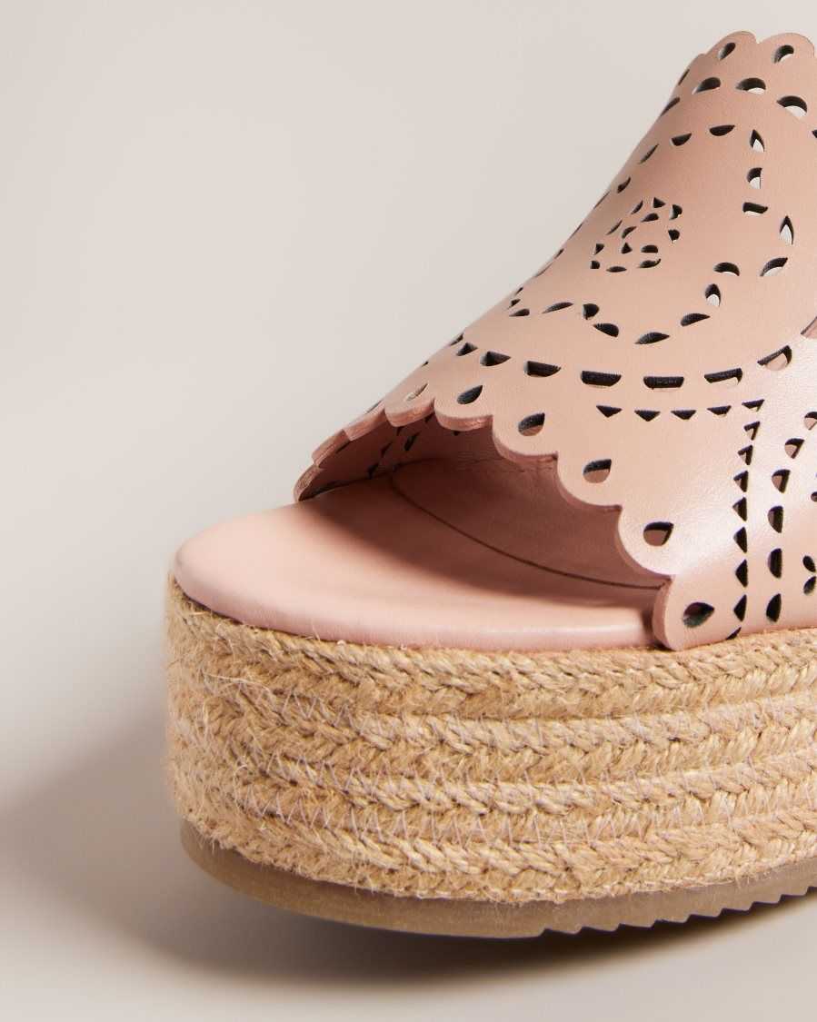 Ted Baker Pinky Laser Cut Wedge Sandals Dusky Pink | 2678391-FO