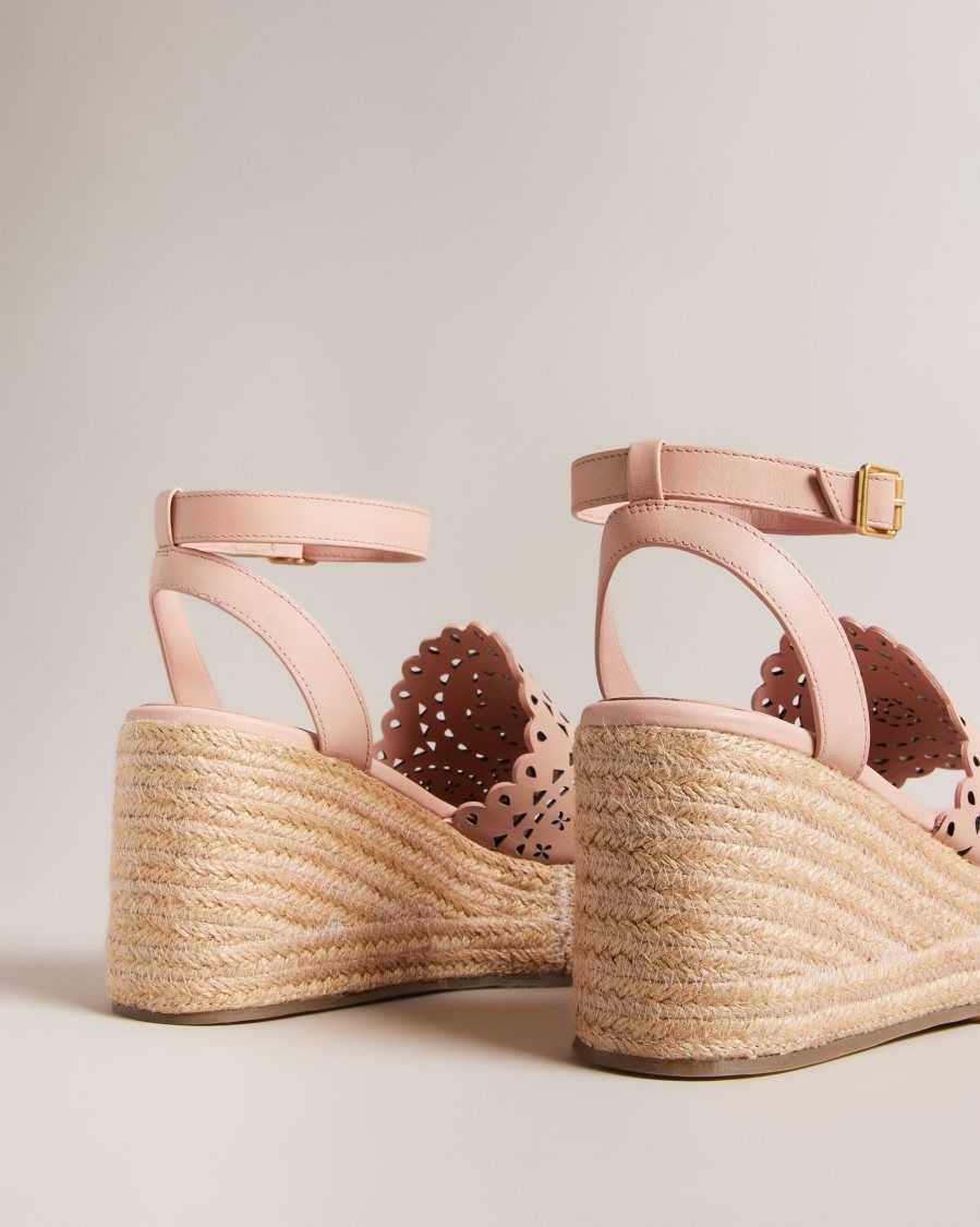 Ted Baker Pinky Laser Cut Wedge Sandals Dusky Pink | 2678391-FO