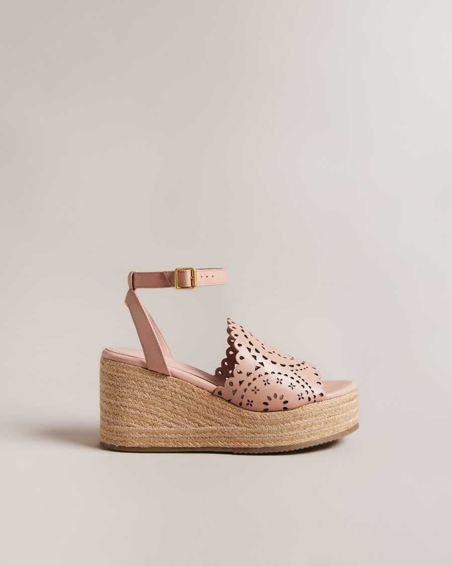 Ted Baker Pinky Laser Cut Wedge Sandals Dusky Pink | 2678391-FO