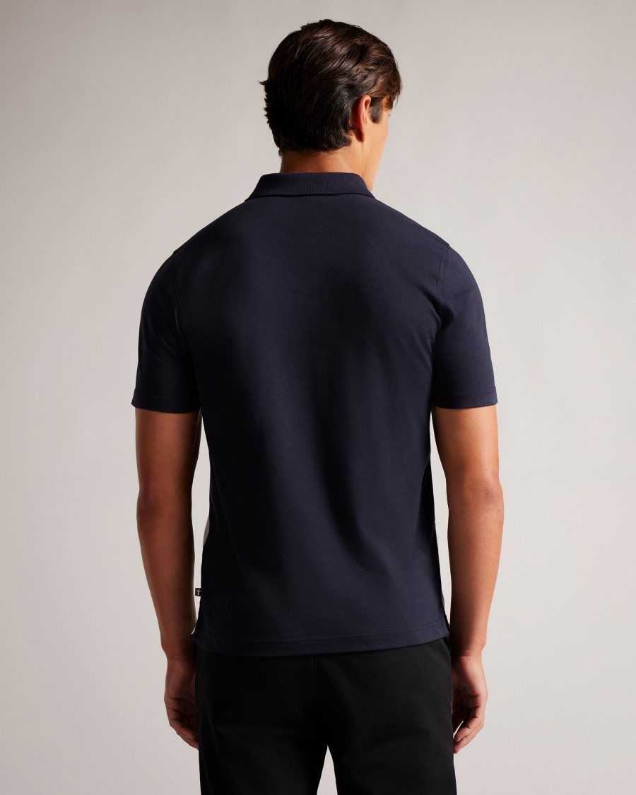 Ted Baker Pollaid Short Sleeve House Check Polo Shirt Navy | 3096714-CE