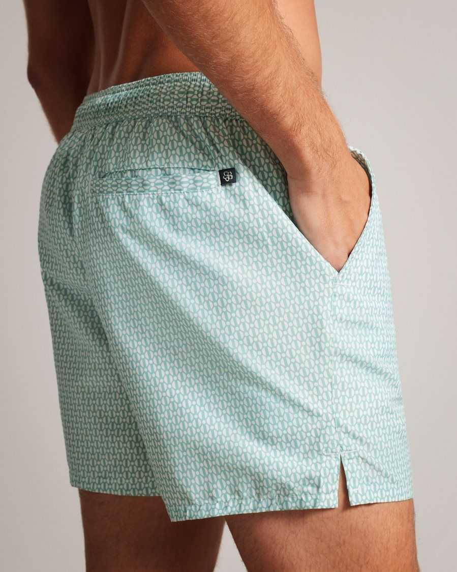 Ted Baker Popov Geometric Swim Shorts Mint | 6079182-LQ