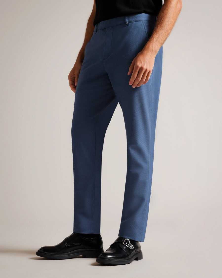 Ted Baker Portmay Slim Fit Dogtooth Trousers Navy | 2093784-IY