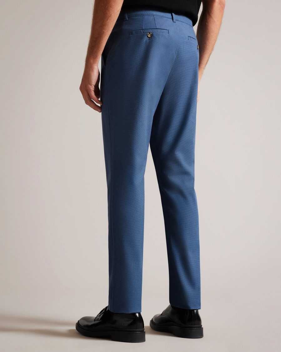 Ted Baker Portmay Slim Fit Dogtooth Trousers Navy | 2093784-IY