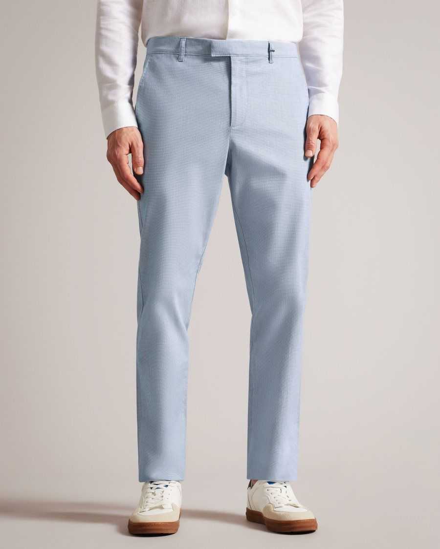 Ted Baker Portmay Slim Fit Dogtooth Trousers Blue | 9514280-FE