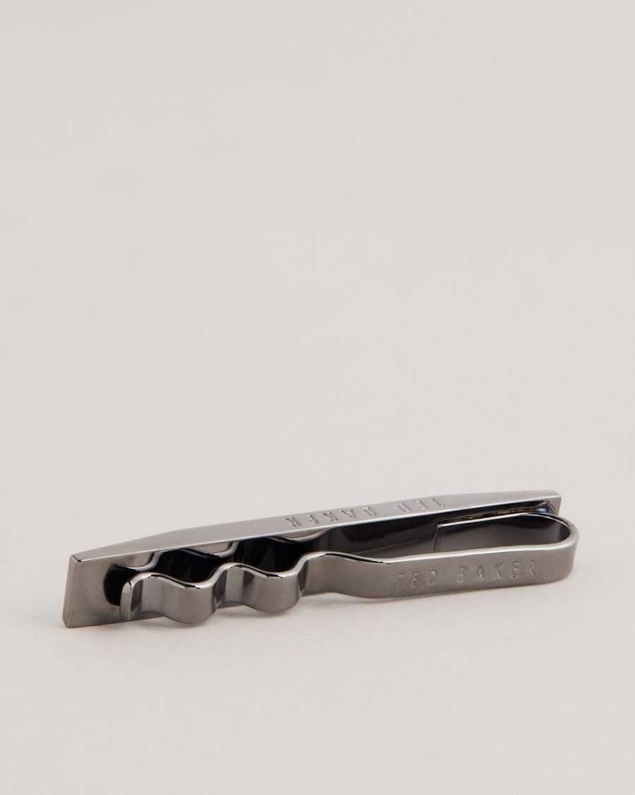 Ted Baker Presbar Marbled Tie Bar Gunmetal Colour | 1609854-XD