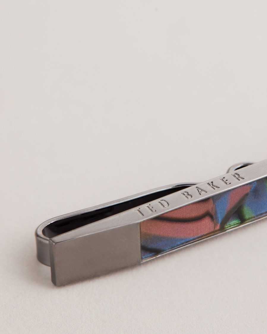 Ted Baker Presbar Marbled Tie Bar Gunmetal Colour | 1609854-XD