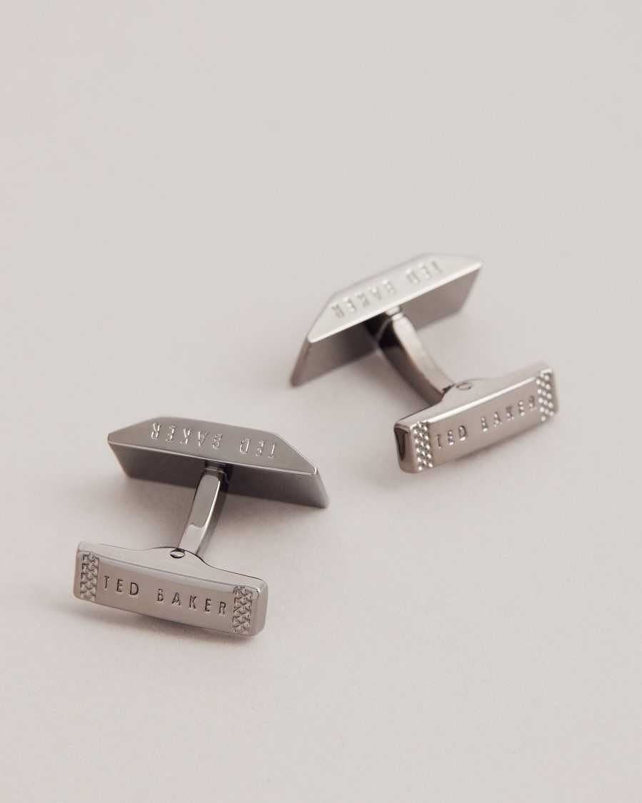 Ted Baker Presus Geometric Cufflinks Gunmetal Colour | 7456192-WM