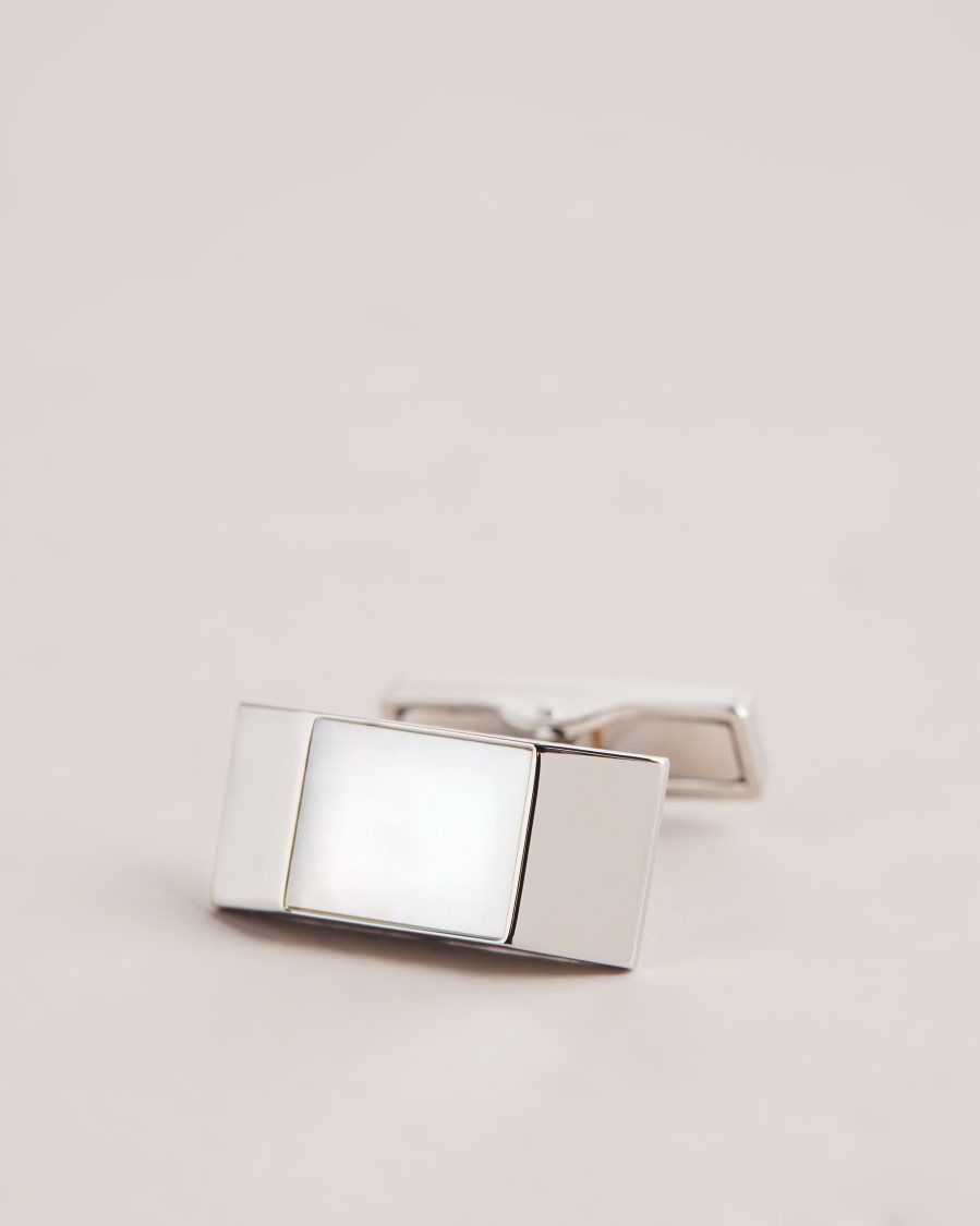 Ted Baker Presus Geometric Cufflinks Silver Colour | 4108935-EU