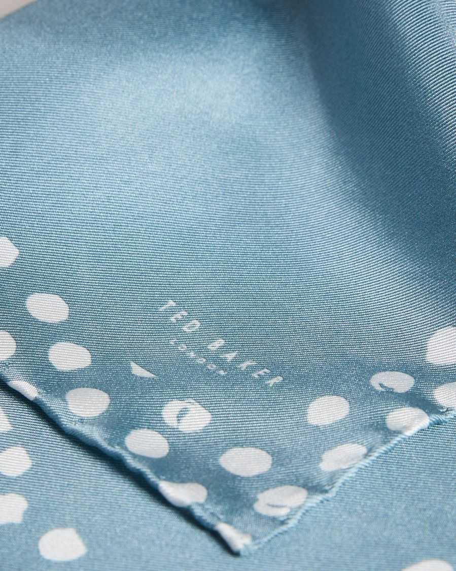 Ted Baker Priaar Printed Border Pocket Square Light Blue | 2941763-NF