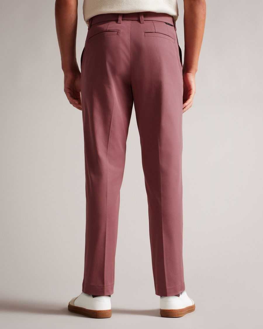 Ted Baker Quarts Belted Straight Leg Trousers Maroon | 8971052-PI