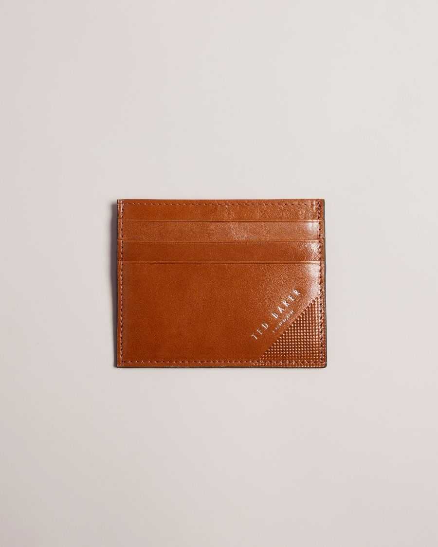 Ted Baker Raffle Embossed Corner Leather Card Holder Tan | 8365149-EJ