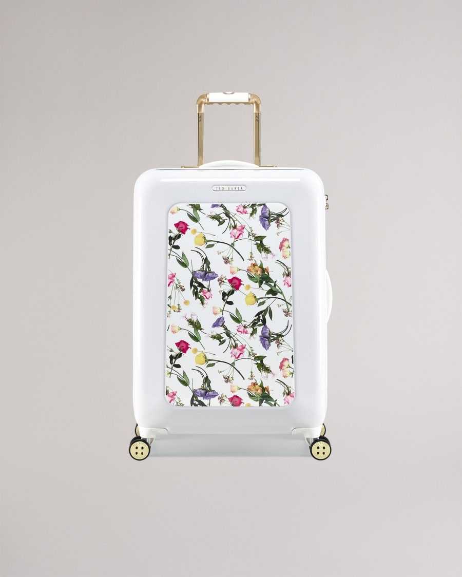 Ted Baker Raiden Scattered Bouquet Medium Trolley Case White | 2508197-NH