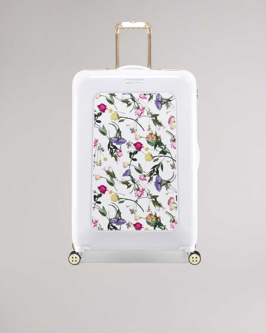 Ted Baker Raideno Scattered Bouquet Large Trolley Case White | 5406729-GX