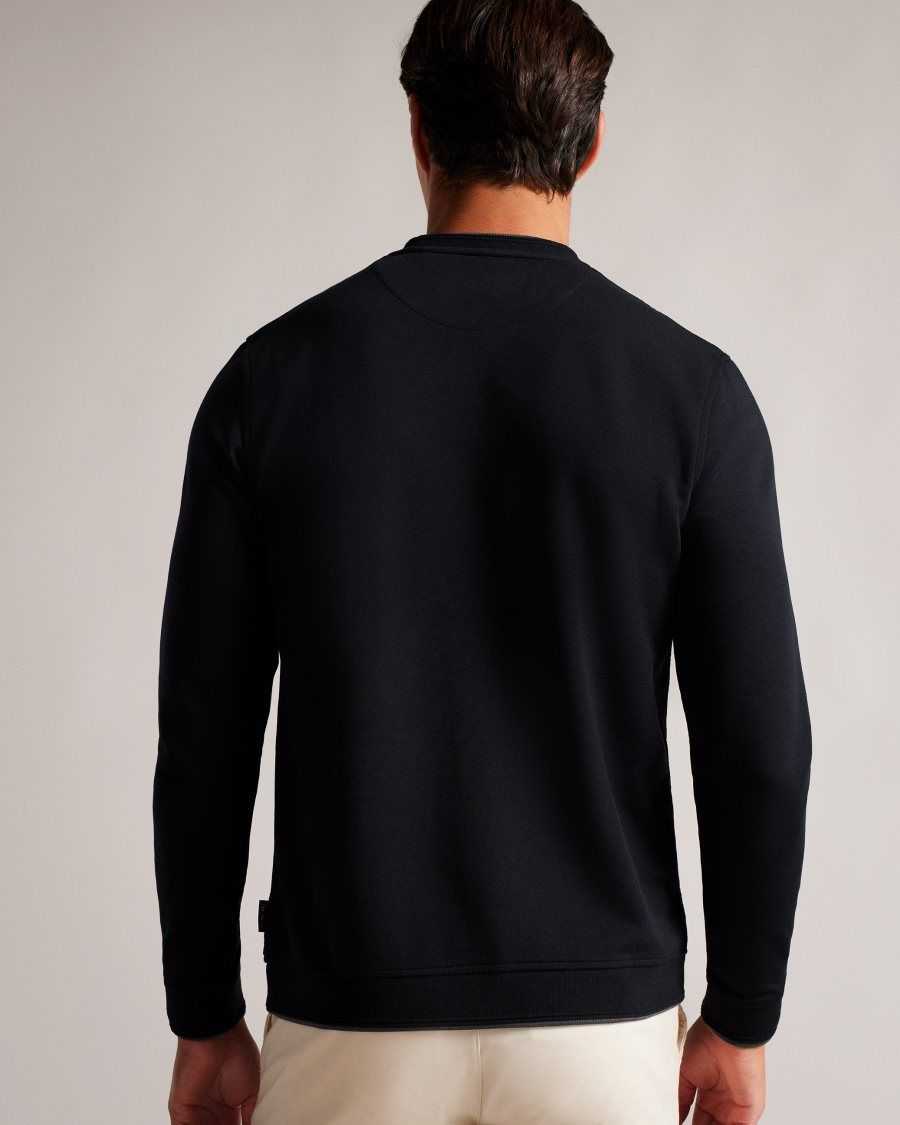 Ted Baker Raket Textured Front Jumper Navy | 1269083-YK