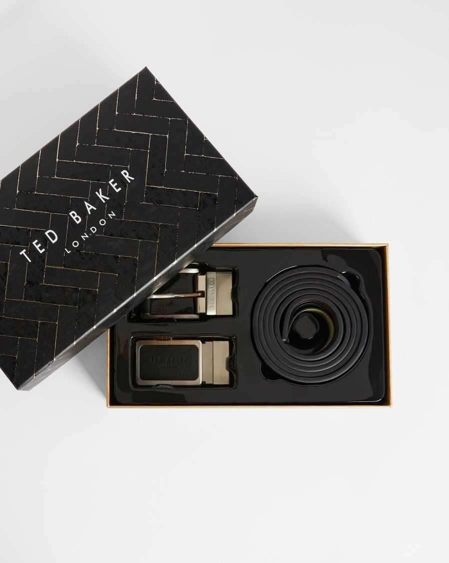 Ted Baker Rate Casual Belt In A Box Black | 2650837-YL