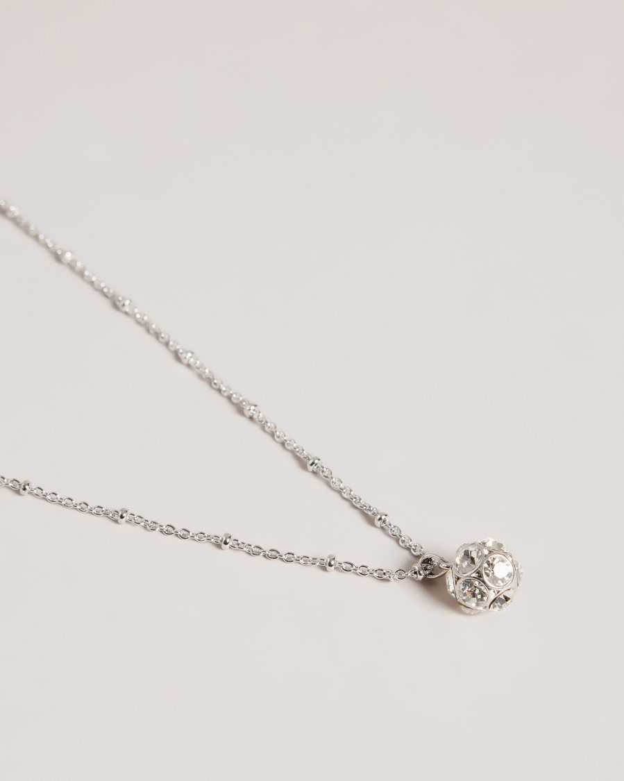 Ted Baker Ravela Crystal Pendant Necklace Silver Colour | 5843296-PO