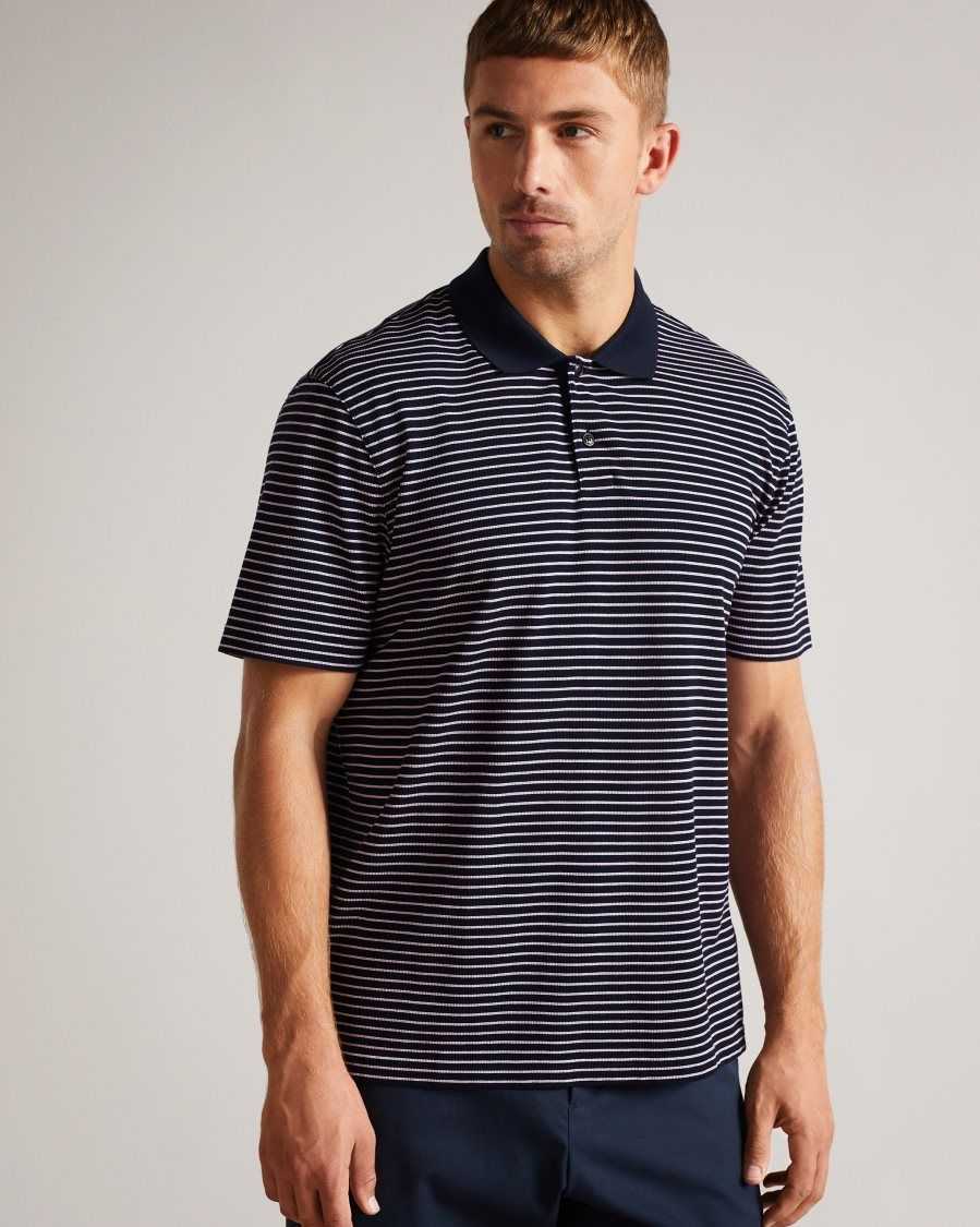 Ted Baker Ravens Striped Pique Polo Dark Navy | 2491786-DS