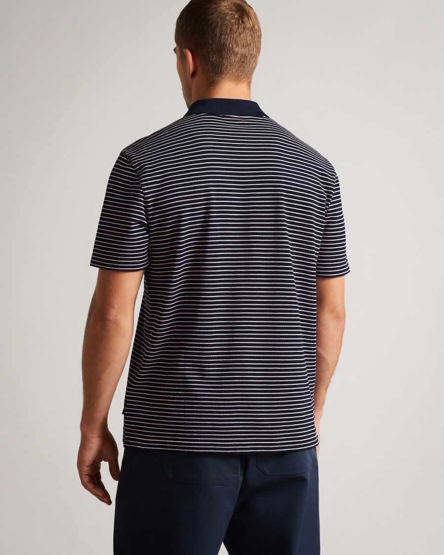 Ted Baker Ravens Striped Pique Polo Dark Navy | 2491786-DS