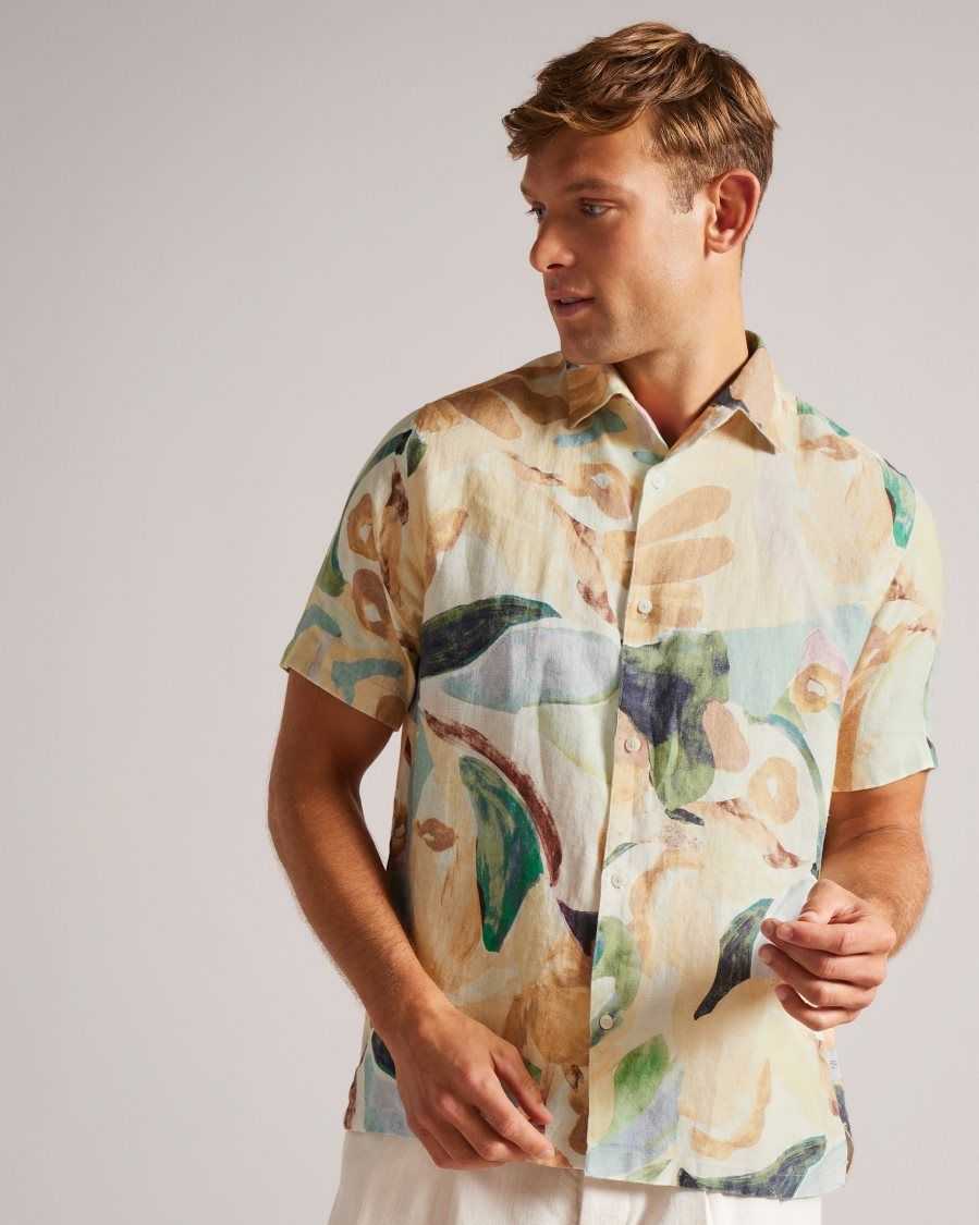 Ted Baker Renato Short Sleeve Floral Printed Shirt Multicoloured | 7145932-HF