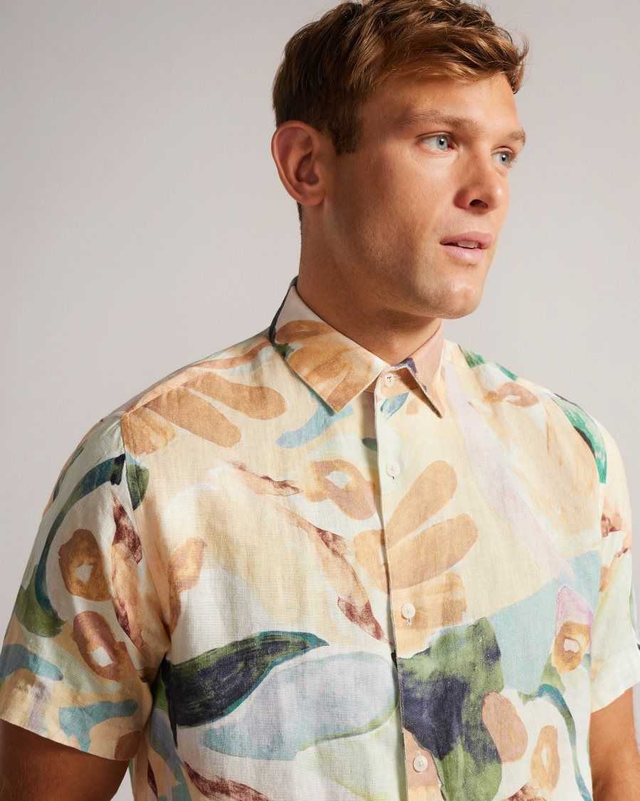 Ted Baker Renato Short Sleeve Floral Printed Shirt Multicoloured | 7145932-HF