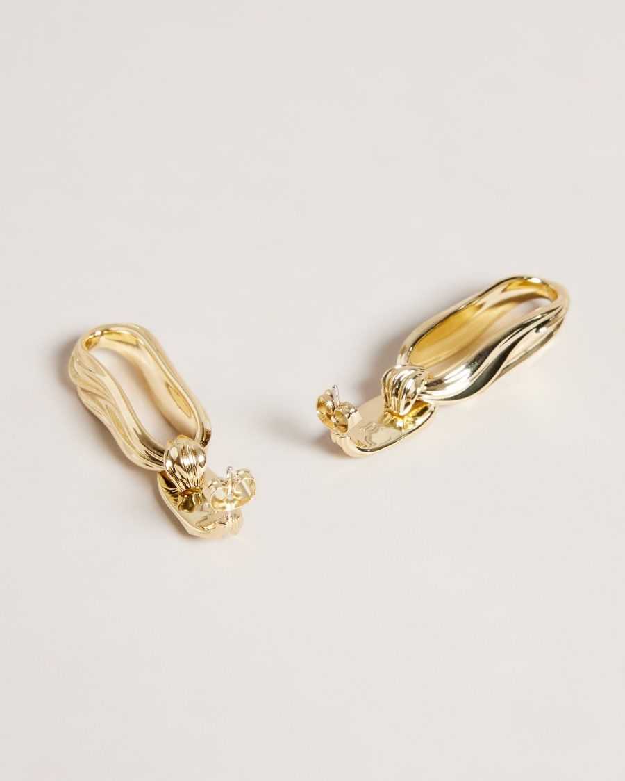 Ted Baker Rendali Ripple Chain?Drop Earrings Gold Colour | 8137405-EF