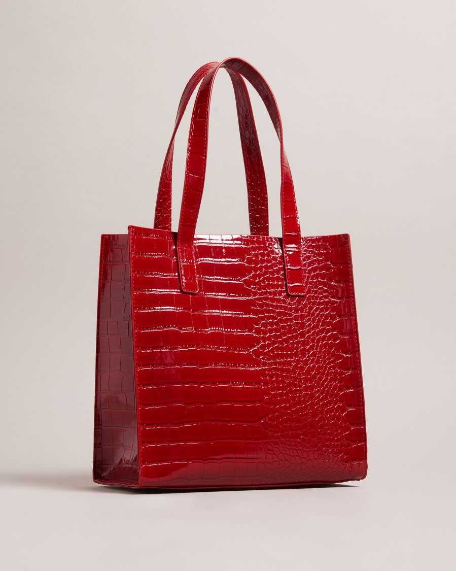 Ted Baker Reptcon Croc Detail Small Icon Bag Red | 9586231-RS