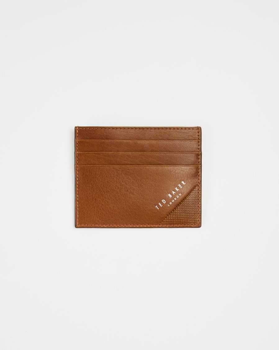 Ted Baker Rifle Embossed Corner Leather Cardholder Tan | 4052871-ZP