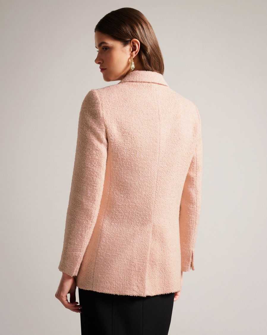 Ted Baker Robinet Oversized Marled Blazer Coat Pale Pink | 0926183-EA