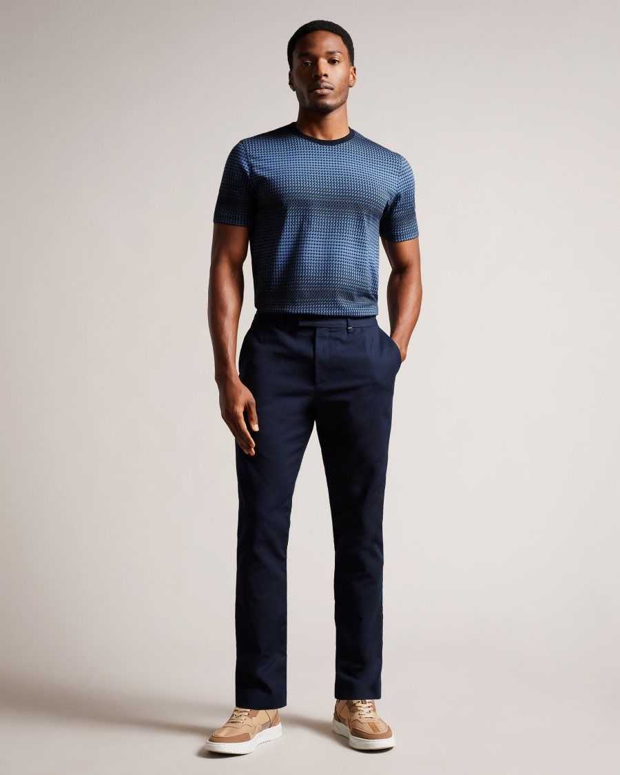 Ted Baker Ronete Regular Fit Geometric T-Shirt Dark Blue | 1763840-XI