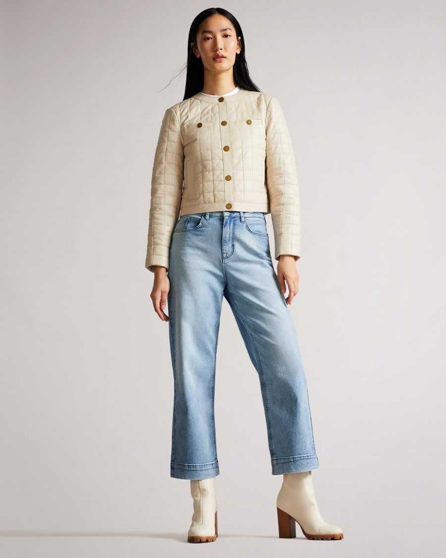 Ted Baker Roseum Wide Leg Cropped Denim Jeans Light Wash | 9235470-SL