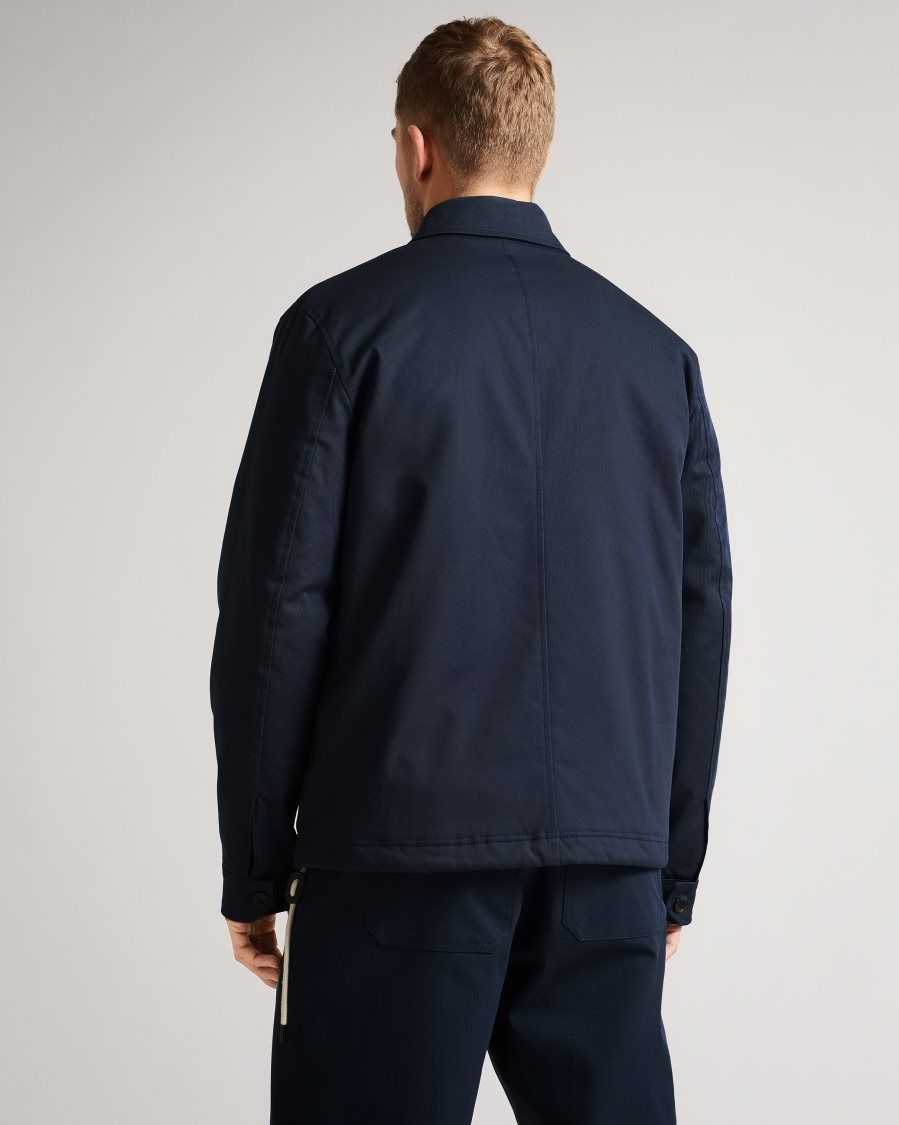 Ted Baker Roster Cavalry Twill Wadded Jacket Dark Navy | 5398610-AR