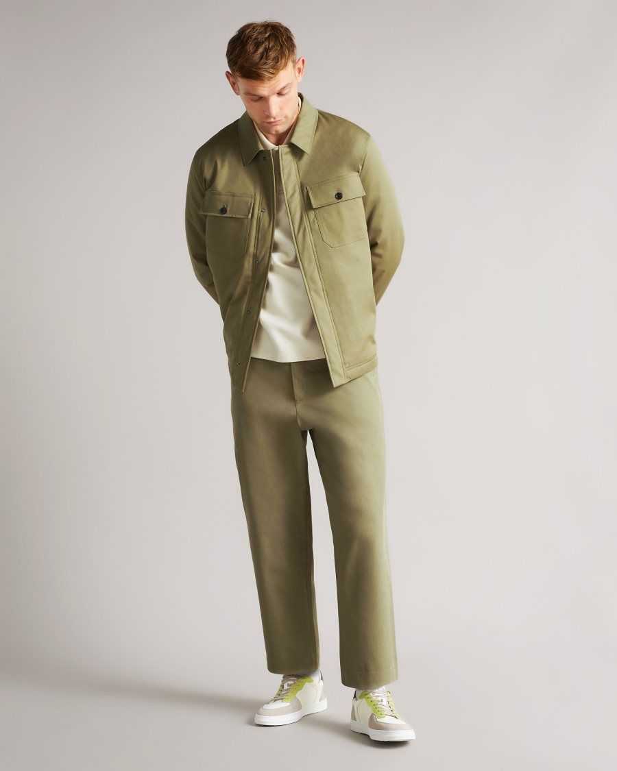 Ted Baker Roster Cavalry Twill Wadded Jacket Pale Green | 7826501-BU