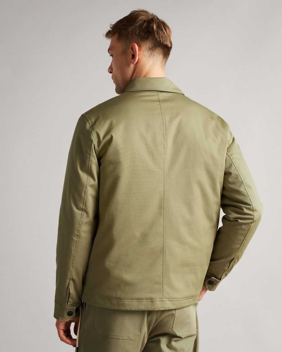 Ted Baker Roster Cavalry Twill Wadded Jacket Pale Green | 7826501-BU