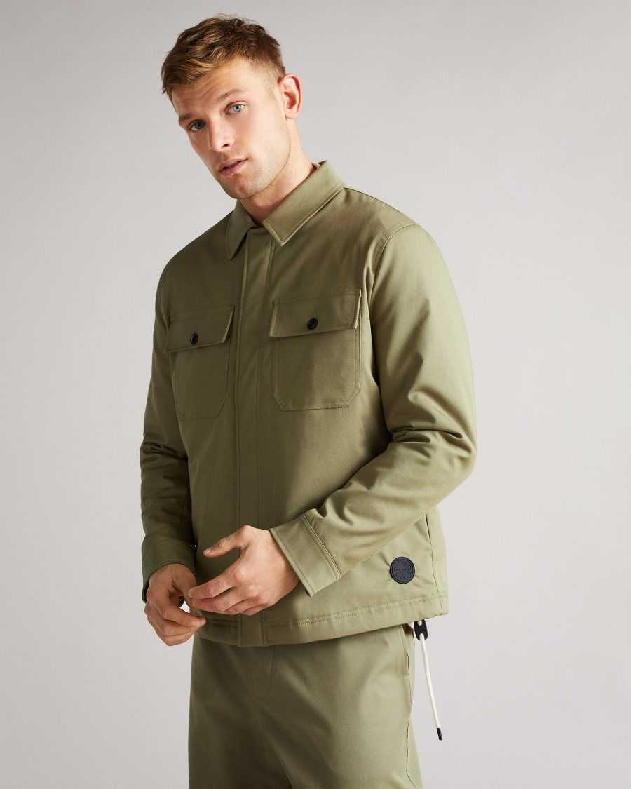 Ted Baker Roster Cavalry Twill Wadded Jacket Pale Green | 7826501-BU