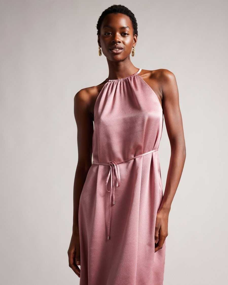 Ted Baker Roxieyy Halterneck Midaxi Dress Dusky Pink | 5089741-LC